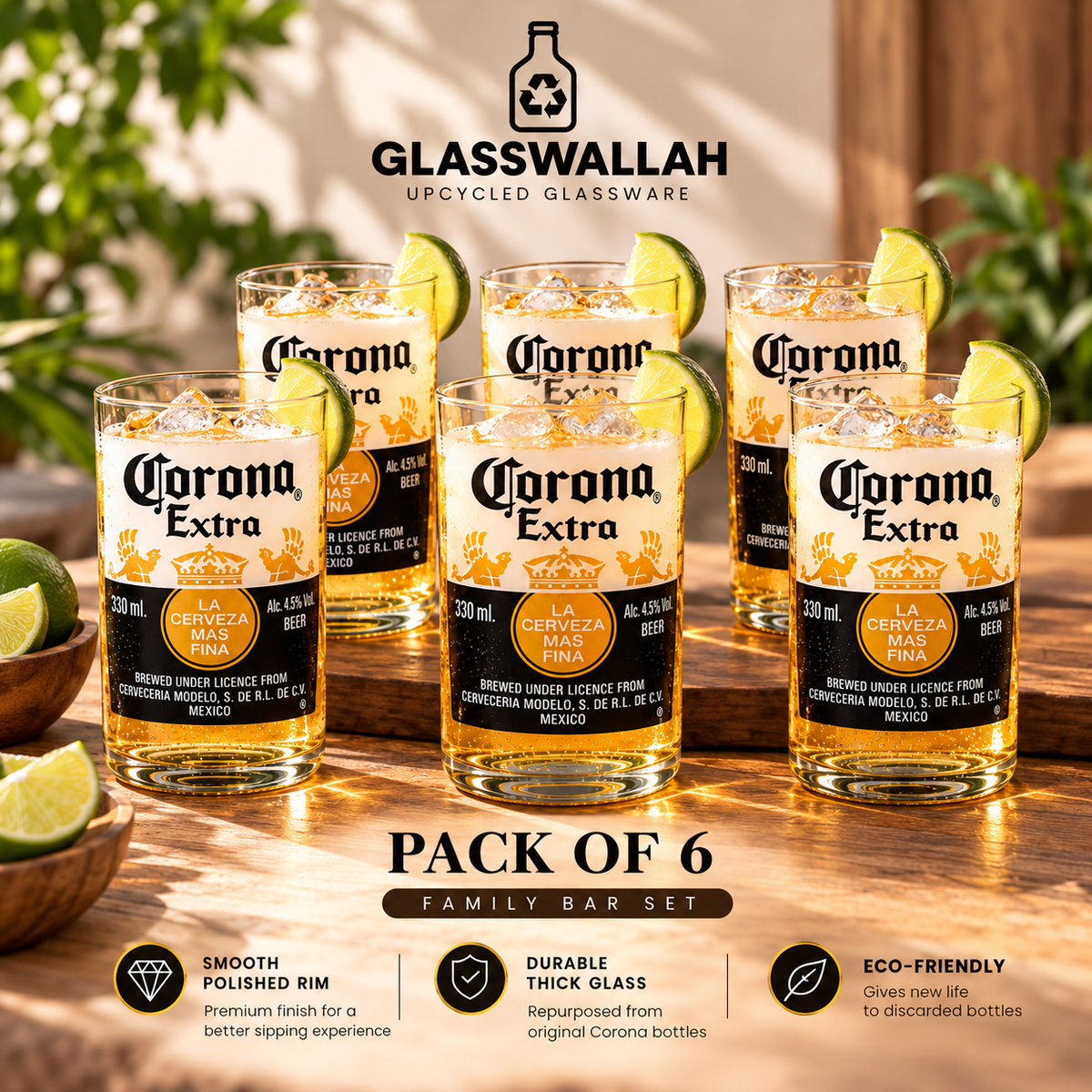 Corona Glasses - Set of 6